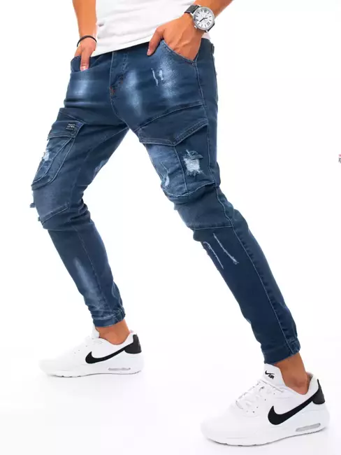 Herren Jeans Cargohose Blau Dstreet UX3270