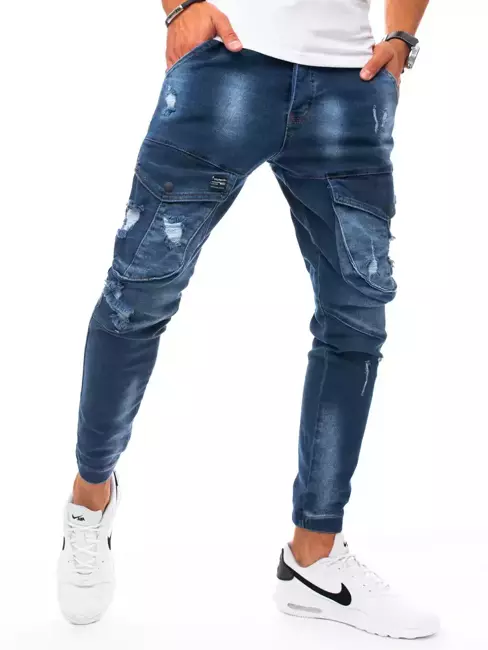 Herren Jeans Cargohose Blau Dstreet UX3270