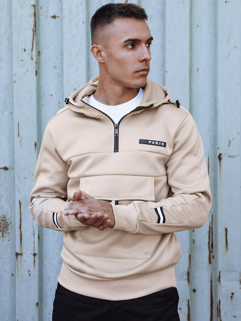 Herren-Kapuzenpullover hellbeige Dstreet BX5844