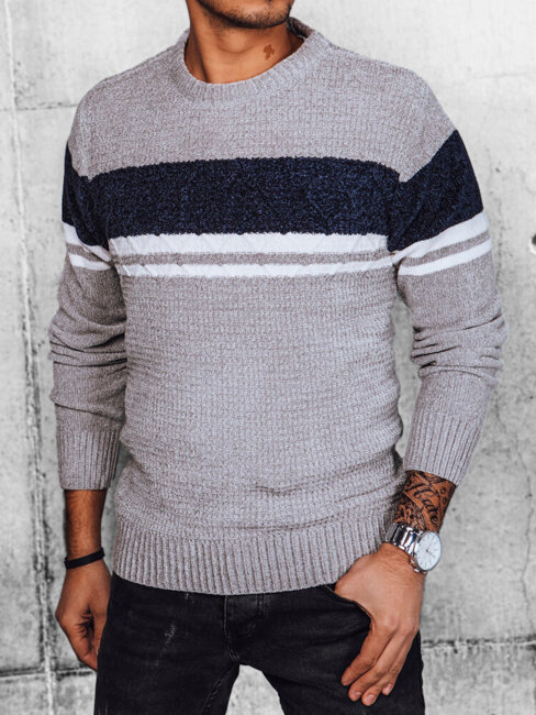 Herren Klassische Pullover Farbe Hellgrau DSTREET WX2181