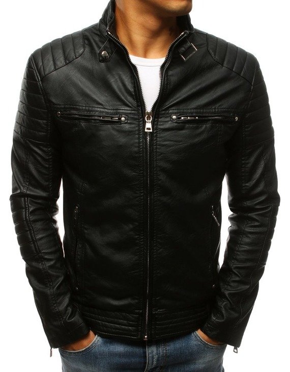 Herren Kunstlederjacke Farbe Schwarz DSTREET TX3265