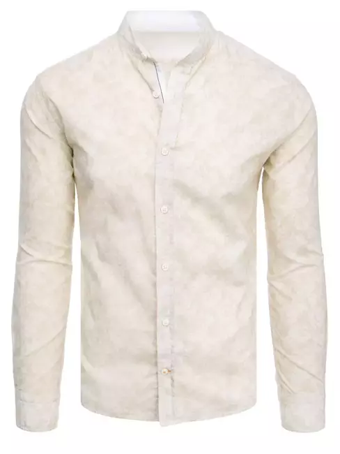 Herren Langarm Hemd Farbe Beige DSTREET DX2306