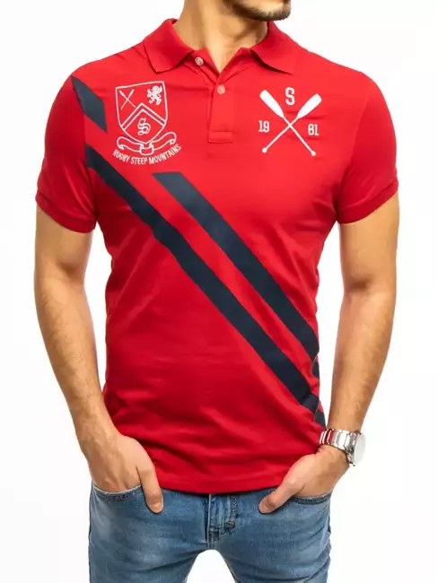 Herren Poloshirt Rot Dstreet PX0366