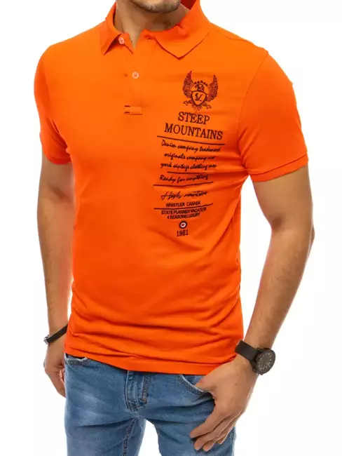 Herren Poloshirt mit Stickerei Orange Dstreet PX0479