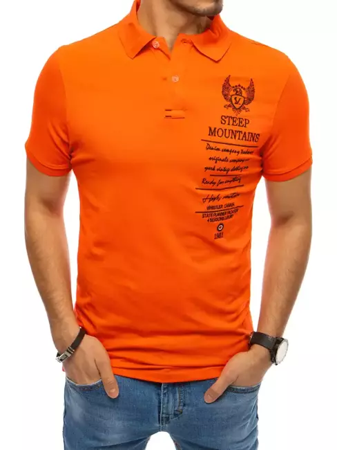 Herren Poloshirt mit Stickerei Orange Dstreet PX0479