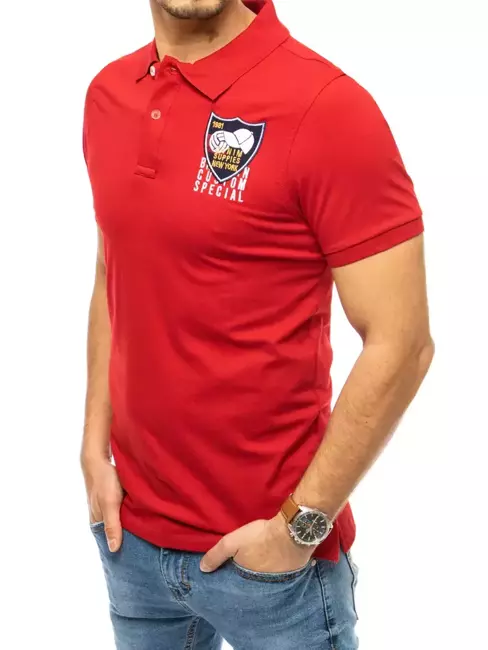 Herren Poloshirt mit Stickerei Rot Dstreet PX0390