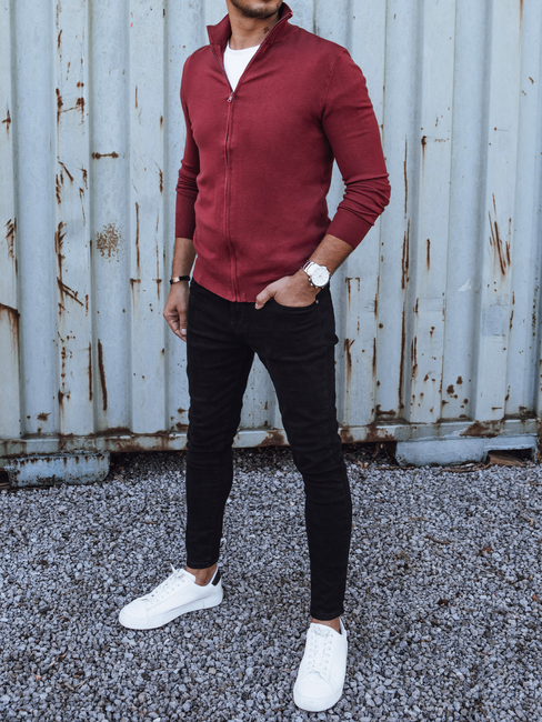 Herren Pullover ohne Knöpfe burgundy Dstreet WX2215