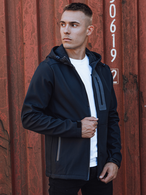 Herren Softshell-Übergangsjacke mit Kapuze navy blau Dstreet TX4813