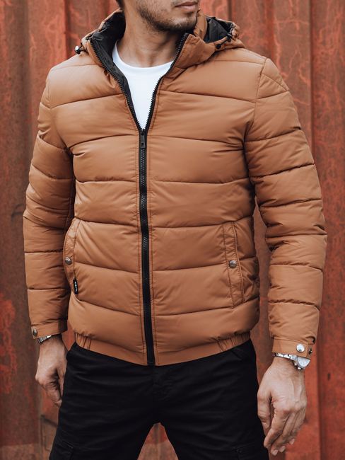 Herren Steppwinterjacke mit Kapuze gelb Dstreet TX4829