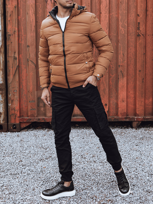 Herren Steppwinterjacke mit Kapuze gelb Dstreet TX4829