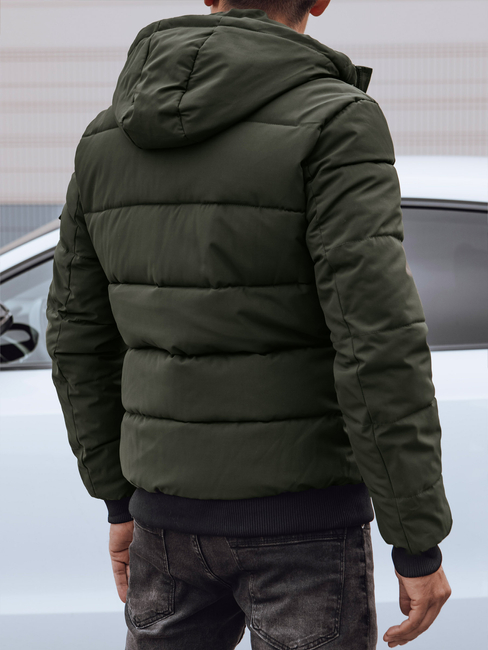 Herren Steppwinterjacke mit Kapuze grün Dstreet TX4839