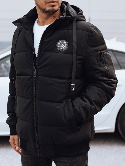 Herren Steppwinterjacke mit Kapuze schwarz Dstreet TX4681