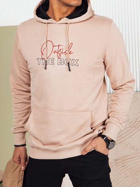 Herren Sweatshirt mit Aufdruck Farbe Beige DSTREET BX5714