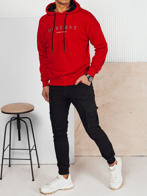 Herren Sweatshirt mit Aufdruck Farbe Rot DSTREET BX5681