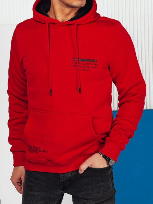 Herren Sweatshirt mit Aufdruck Farbe Rot DSTREET BX5688