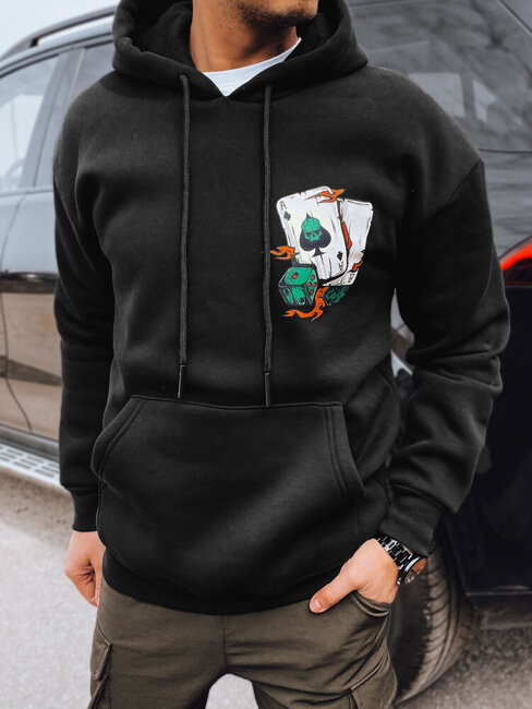 Herren Sweatshirt mit Aufdruck Farbe Schwarz DSTREET BX5666