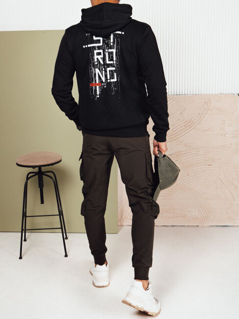 Herren Sweatshirt mit Aufdruck Farbe Schwarz DSTREET BX5715