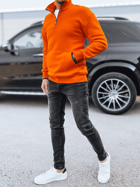 Herren Sweatshirt mit Stehkragen Farbe Orange DSTREET BX5669