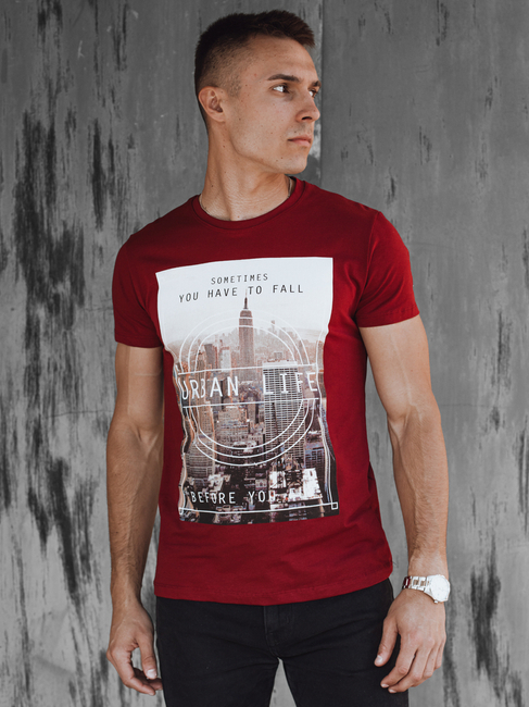 Herren-T-Shirt kastanienbraun Dstreet RX5558