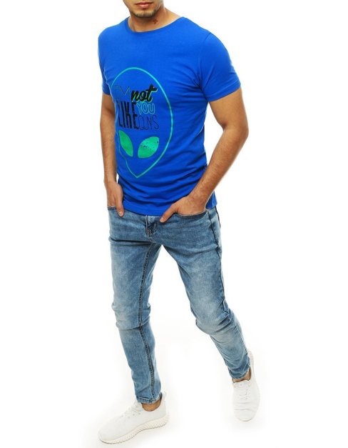 Herren T-shirt mit Aufdruck Blau Dstreet RX4156