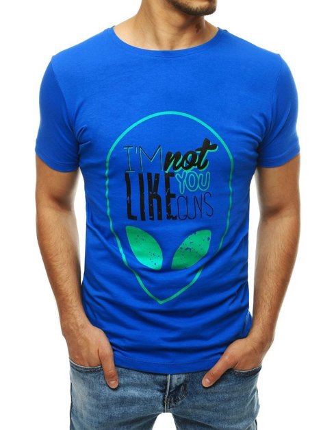 Herren T-shirt mit Aufdruck Blau Dstreet RX4156