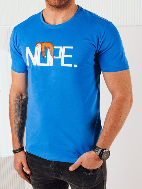 Herren T-shirt mit Aufdruck Farbe Blau DSTREET RX5356