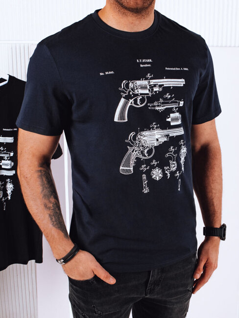 Herren T-shirt mit Aufdruck Farbe Dunkelblau DSTREET RX5431