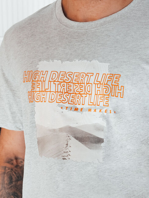 Herren T-shirt mit Aufdruck Farbe Grau DSTREET RX5488