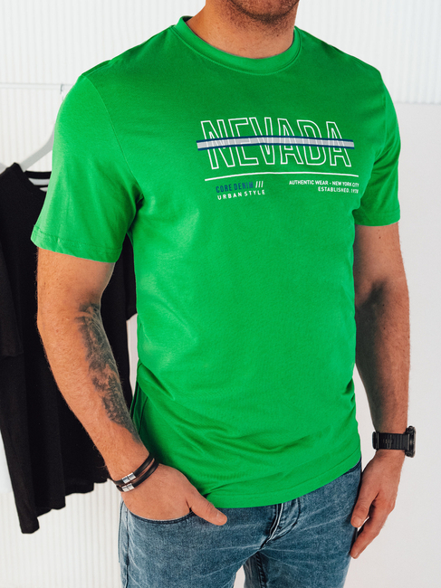 Herren T-shirt mit Aufdruck Farbe Grün DSTREET RX5438