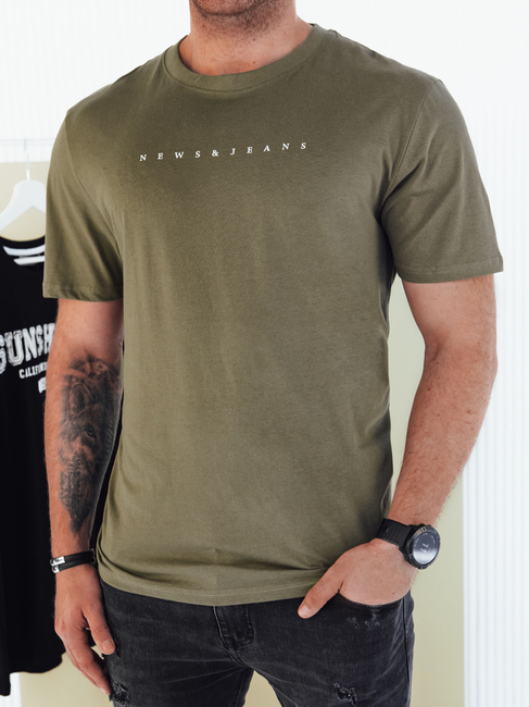 Herren T-shirt mit Aufdruck Farbe Grün DSTREET RX5477