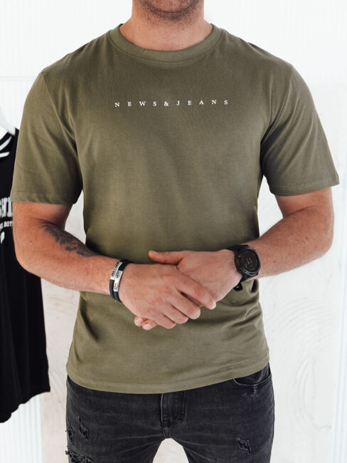 Herren T-shirt mit Aufdruck Farbe Grün DSTREET RX5477