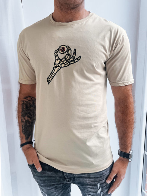 Herren T-shirt mit Aufdruck Farbe Hellbeige DSTREET RX5284