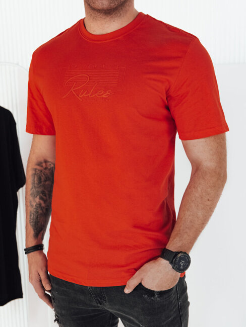 Herren T-shirt mit Aufdruck Farbe Orange DSTREET RX5411