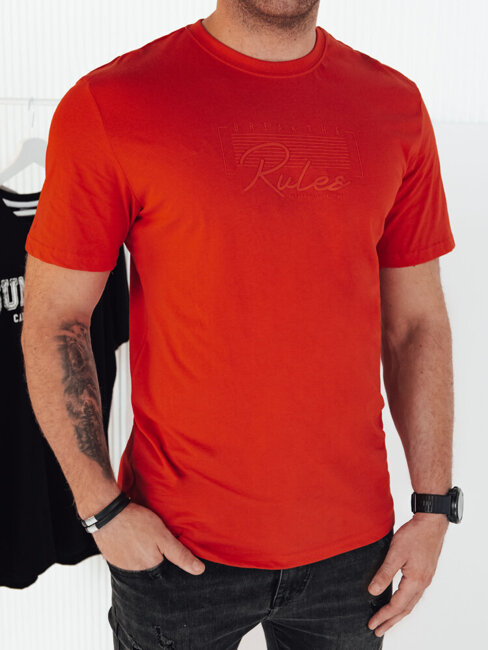 Herren T-shirt mit Aufdruck Farbe Orange DSTREET RX5411