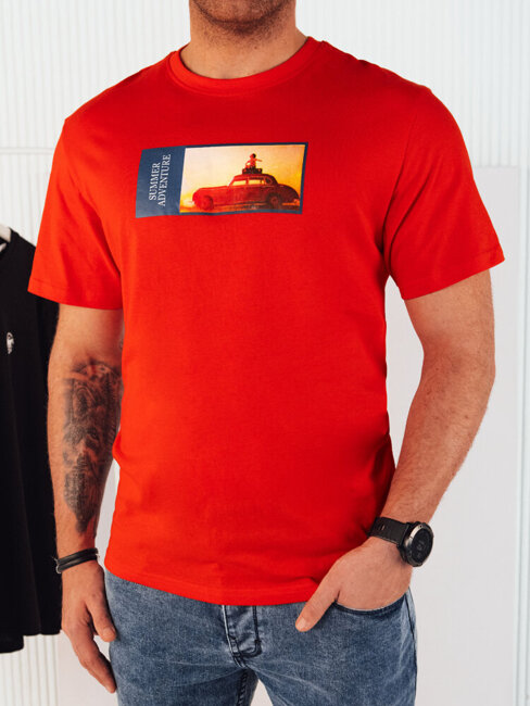 Herren T-shirt mit Aufdruck Farbe Orange DSTREET RX5486