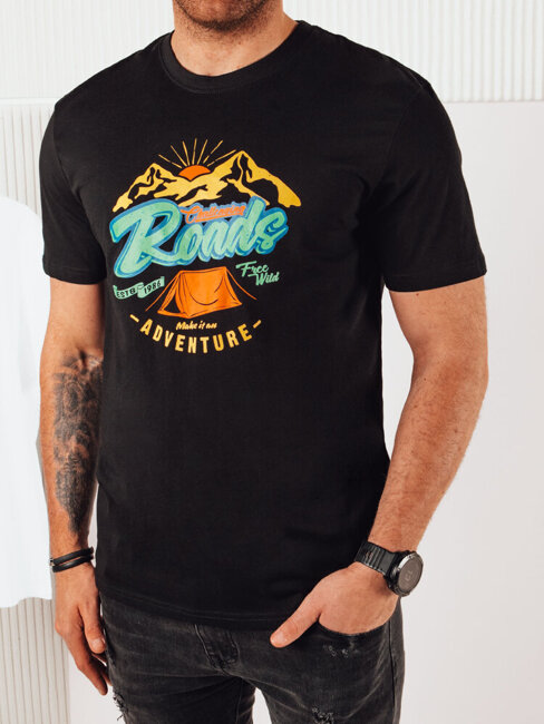 Herren T-shirt mit Aufdruck Farbe Schwarz DSTREET RX5400
