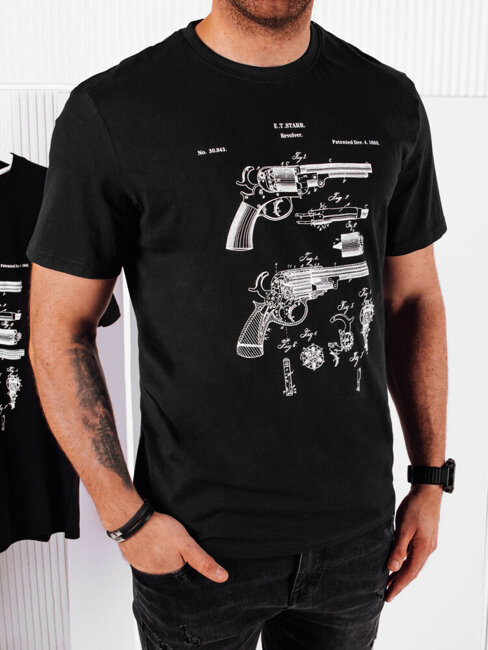 Herren T-shirt mit Aufdruck Farbe Schwarz DSTREET RX5430