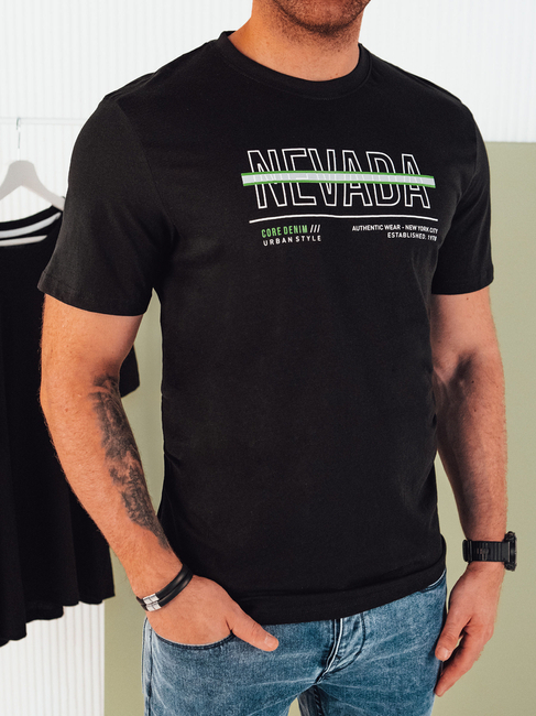 Herren T-shirt mit Aufdruck Farbe Schwarz DSTREET RX5437