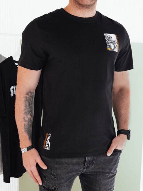 Herren T-shirt mit Aufdruck Farbe Schwarz DSTREET RX5482