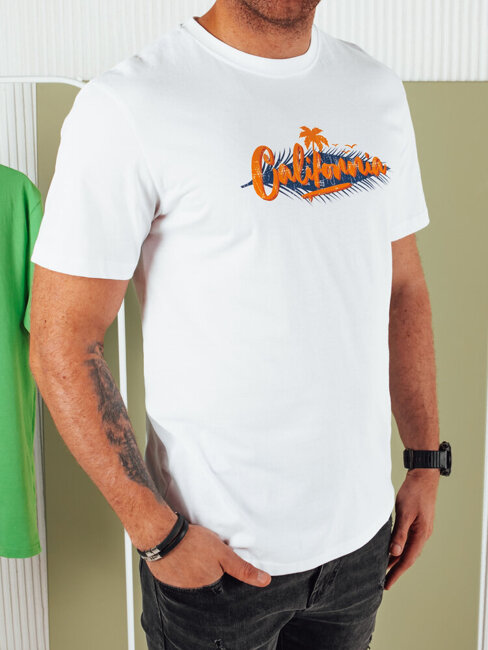 Herren T-shirt mit Aufdruck Farbe Weiß DSTREET RX5371