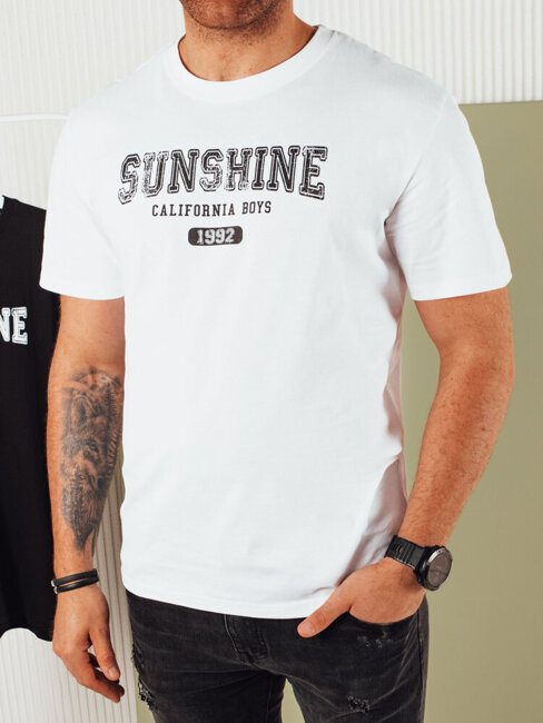 Herren T-shirt mit Aufdruck Farbe Weiß DSTREET RX5374