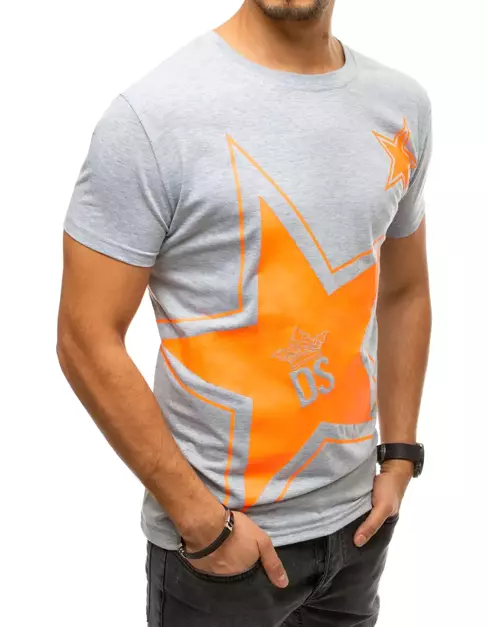 Herren T-shirt mit Aufdruck Hellgrau Dstreet RX4361