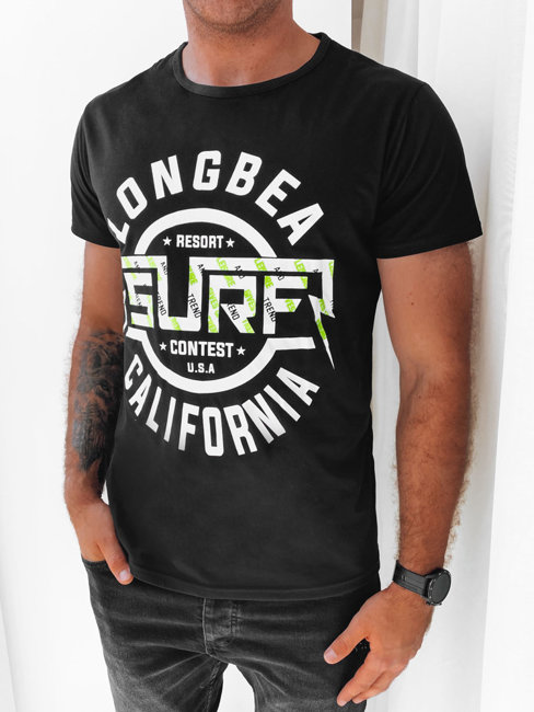 Herren T-shirt mit Aufdruck Schwarz Dstreet RX5259