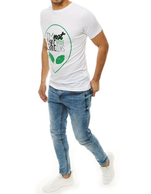 Herren T-shirt mit Aufdruck Weiß Dstreet RX4154