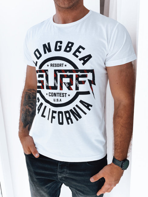 Herren T-shirt mit Aufdruck Weiß Dstreet RX5258