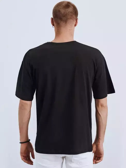 Herren T-shirt mit Aufdruck und Aufnäher Schwarz Dstreet RX4608