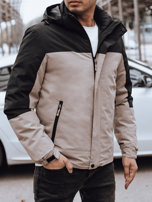 Herren Übergangsjacke mit Kapuze beige Dstreet TX4897