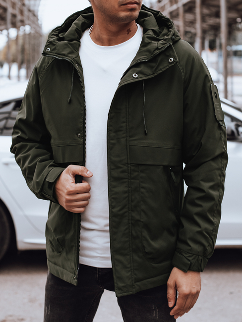 Herren Übergangsjacke mit Kapuze grün Dstreet TX4884