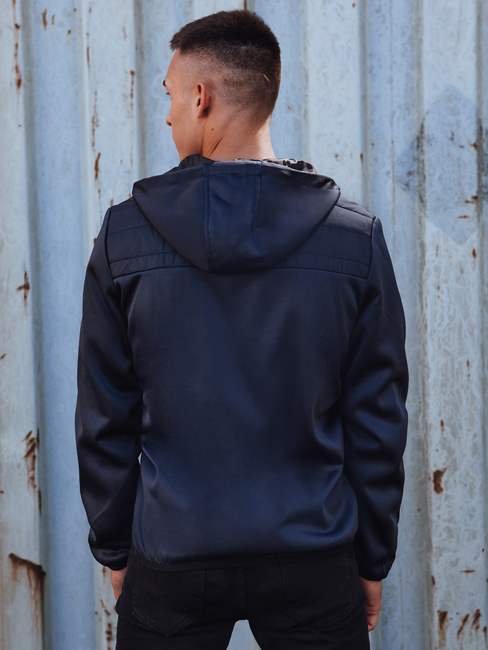 Herren Übergangsjacke mit gesteppter Kapuze navy blau Dstreet TX4861