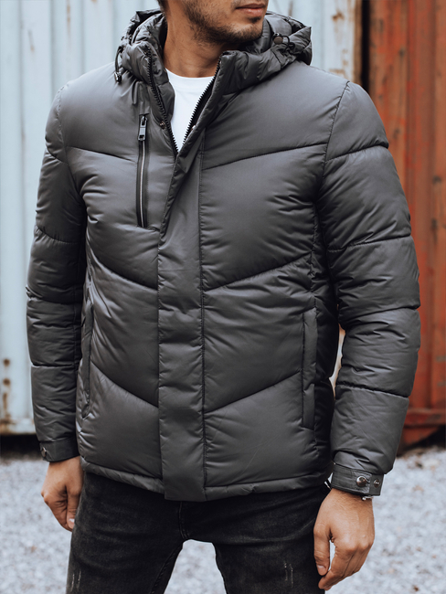 Herren Winterjacke mit abnehmbarer Kapuze grau Dstreet TX4834